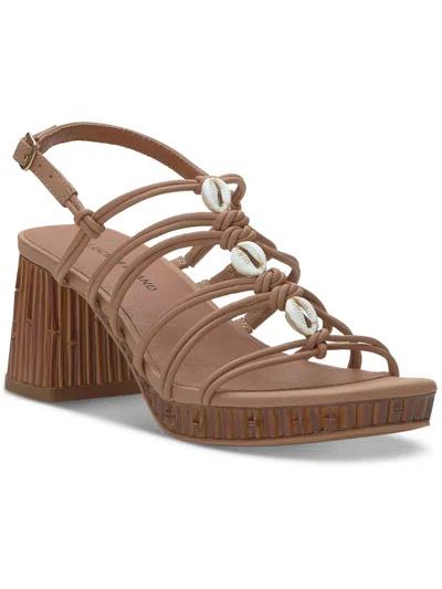 Lucky Brand Bassie2 Womens Block Heel Ankle Strap Strappy Sandals In Brown