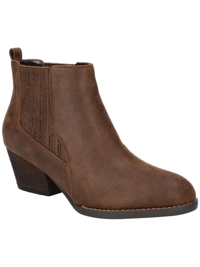 Bella Vita Lou Womens Faux Leather Ankle Boots In Brown