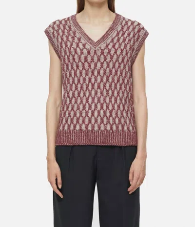 Closed Gilet Knit Waistcoat In Jam In Pink