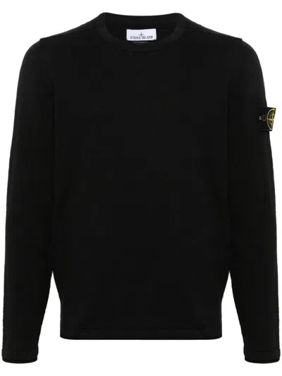 Stone Island T-shirt With Patch In Black