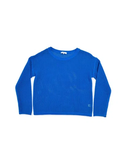 J. Society Boat Neck Knit Top Sweater In Azure In Blue