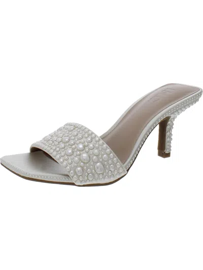 Inc Galle Womens Dressy Slip-on Slide Sandals In Silver