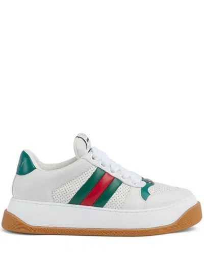 Gucci Leather Trainer Shoes In White
