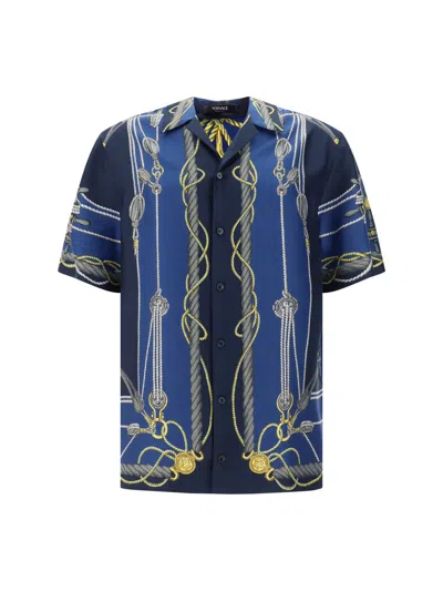 Versace Shirts In Blue/gold