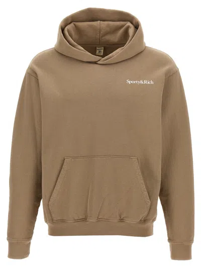 Sporty And Rich Sporty & Rich 'health Is Wealth' Hoodie In Beige