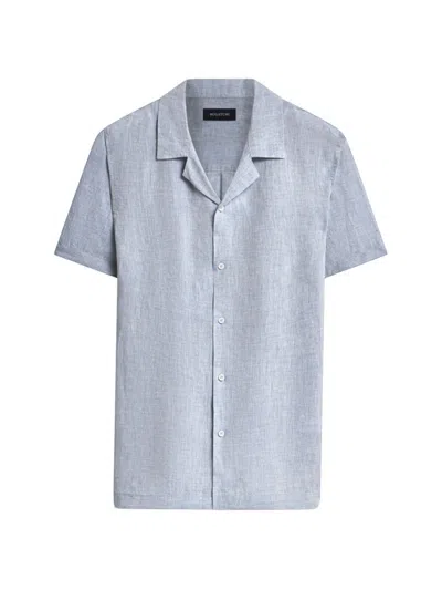 Bugatchi Men's Camp Linen Short-sleeve Shirt In Navy