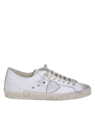 Philippe Model Prsx Low Trainers In White Leather And Suede