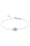 Monica Vinader Siren Fine Chain Silver And Amazonite Bracelet