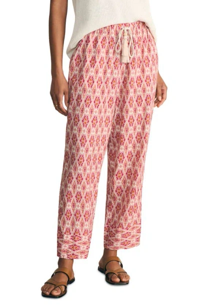 Faherty Pacific Beach Linen Trousers In Clara Ikat