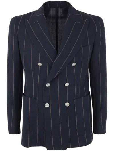 Barba Dynamic Double Breasted Jacket Clothing In Blue