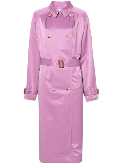 Isabel Marant Edenna Trench Coat In Pink & Purple