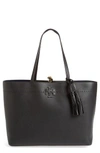 TORY BURCH MCGRAW LEATHER LAPTOP TOTE - BLACK,42200