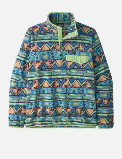 Patagonia Lightweight Synch Snap-t Fleece Pullover In Green