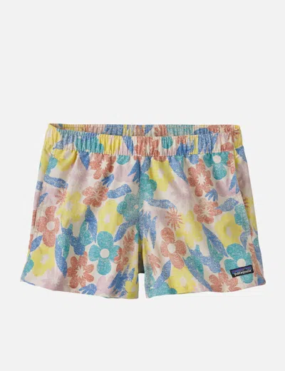 Patagonia Barely Baggies Shorts In Channeling Spring Natural In White