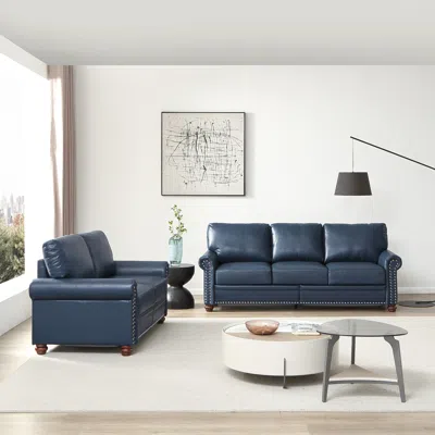 Simplie Fun Living Room Sofa In Blue