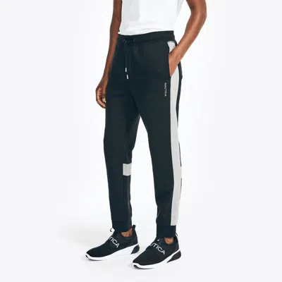 Nautica Mens Sustainably Crafted Side-stripe Colorblock Jogger In Black