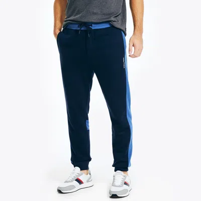 Nautica Mens Sustainably Crafted Side-stripe Colorblock Jogger In Blue