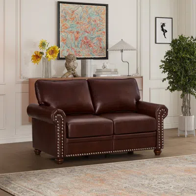 Simplie Fun Living Room Sofa Loveseat Chair Burgundy Faux Leather In Blue