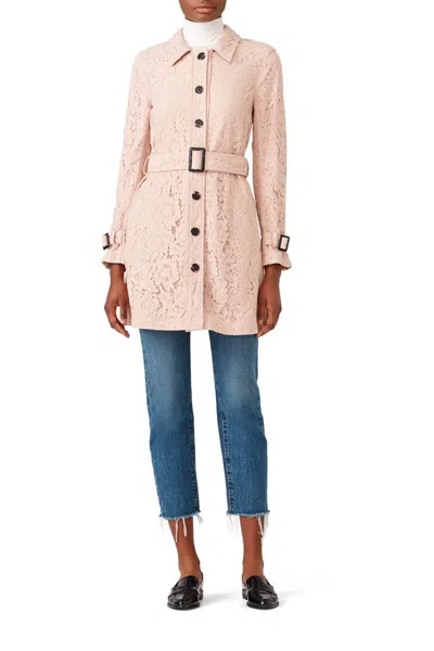Cupcakes And Cashmere Lace Auretta Trench Coat In Pink