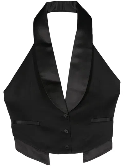 Simkhai Albany Backless Deep V-neck Vest In Black