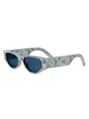 Dior Men's Cd Diamond S7i Geometric Sunglasses In Pale Blue Havana Bright Blue