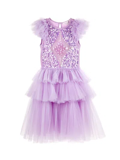 Tutu Du Monde Kids' Mirror Ball Tulle Dress In Lilac Thistle