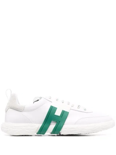 Hogan Logo-patch Lace-up Sneakers In White