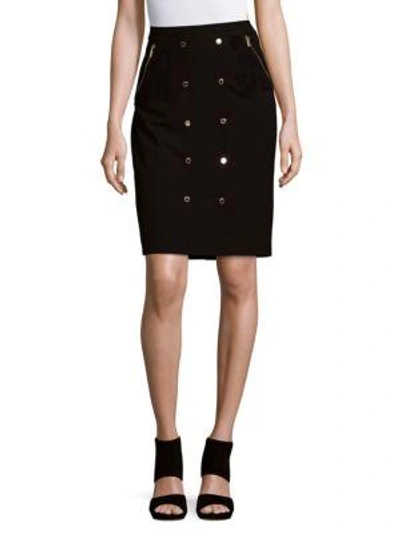 Calvin Klein Suede Skirt In Black