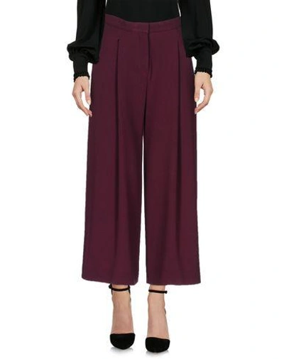 Ottod'ame Cropped Trousers In Maroon