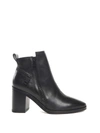 KENZO TOTEM ZIPPED LEATHER ANKLE BOOTS,F762BT443L51 BLACK