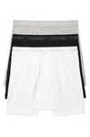 Calvin Klein Cotton Classics Boxer Briefs, Pack Of 3 In White/ Black/ Heather Grey