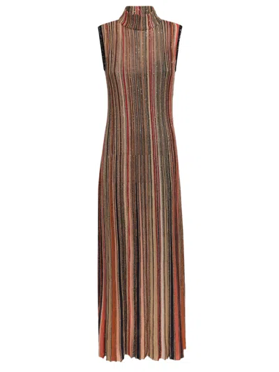 Missoni Sequin-embellished Striped Metallic Ribbed-knit Maxi Dress In Multicolour