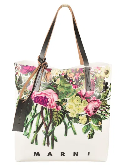 Marni Floral-print Tote Bag In Multicolor