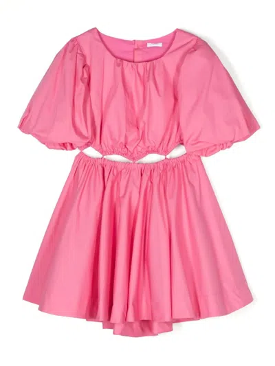 Miss Grant Kids' Cut-out Cotton Dress In Pink