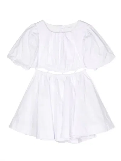 Miss Grant Kids' Open-work Cotton Dress In White