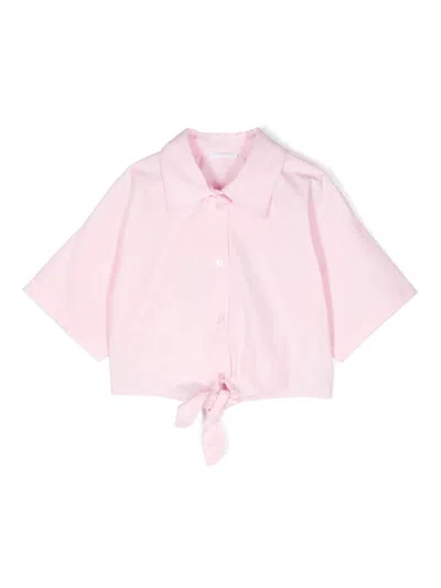 Miss Grant Kids' Heart Cut-out Poplin Shirt In Pink