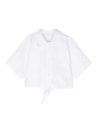 Miss Grant Kids' Heart Cut-out Poplin Shirt In White