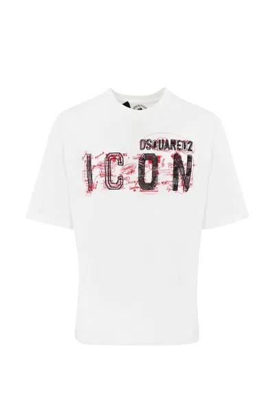 Dsquared2 Be Icon Cotton T-shirt In White
