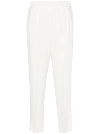 Peserico Bead-trim Tapered Trousers In White