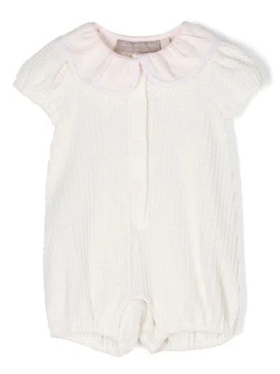 La Stupenderia Babies' Peter Pan-collar Knitted Body In Neutrals