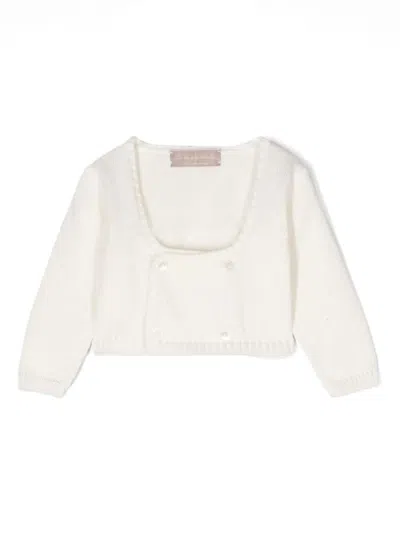 La Stupenderia Babies' Double-breasted Cotton Cardigan In Neutrals