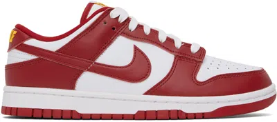 Nike Dunk Low Sneakers In White/red/gold