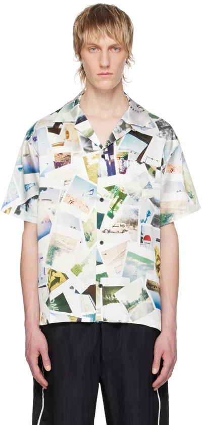 Rta Silk Print Short Sleeve Shirt In Photo Collage