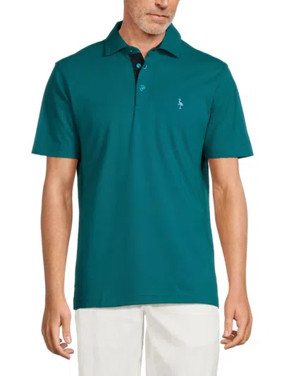Tailorbyrd Men's Contrast Performance Polo In Teal
