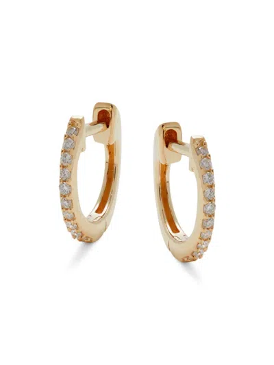 Saks Fifth Avenue Women's 14k Yellow Gold & 0.062 Tcw Diamond Huggie Earrings