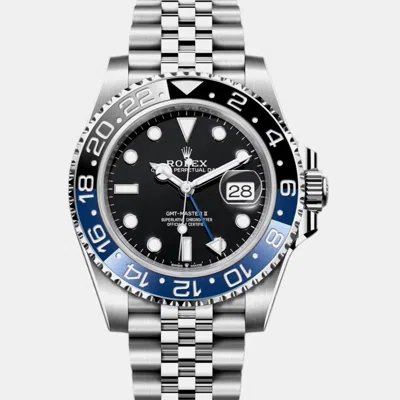 Pre-owned Rolex -stainless Steel Automatic Gmt-master Ii 126710 Blnr 40 Mm In Black