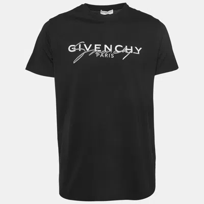 Pre-owned Givenchy Black Degrade Signature Cotton Regular-fit T-shirt S