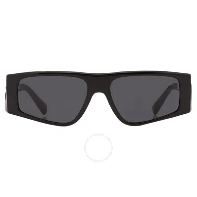 Dolce & Gabbana Dolce And Gabbana Dark Grey Rectangular Men's Sunglasses Dg4453 501/87 55 In Black / Dark / Grey
