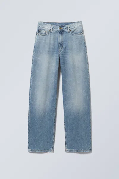 Weekday Rail Mid Loose Straight Jeans In Blue