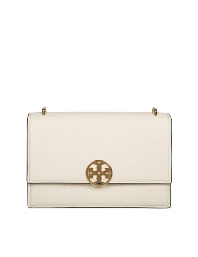 Tory Burch Shoulder Bag In Hammered Leather In Cream